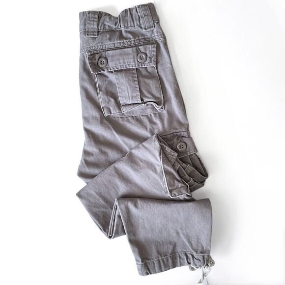 AKARMY Cargo Pants Womens 6 Gray Drawstring Ankle Baggy 90s Retro Street Grunge - Picture 1 of 16